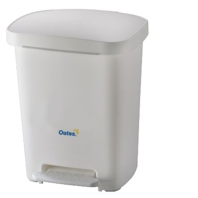 OATES 30L PEDAL BIN- WHITE