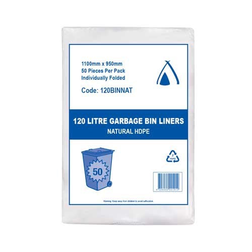 120L HEAVY DUTY BIN LINER- NATURAL