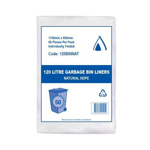 120L HEAVY DUTY BIN LINER- NATURAL