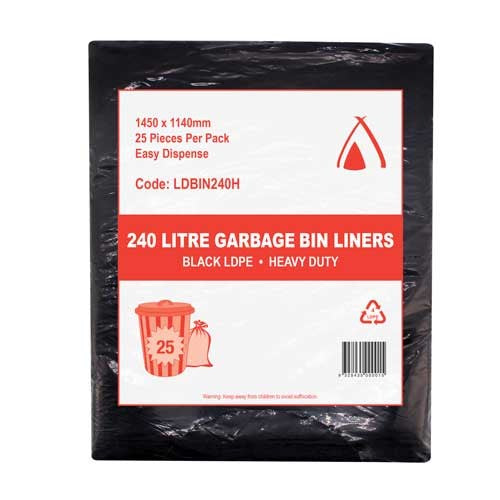 240L HEAVY DUTY BLACK BIN LINER (LDBIN240H)
