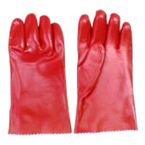 RED PVC LARGE GLOVE 45CM