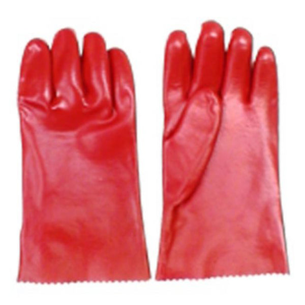 RED PVC LARGE GLOVE 45CM