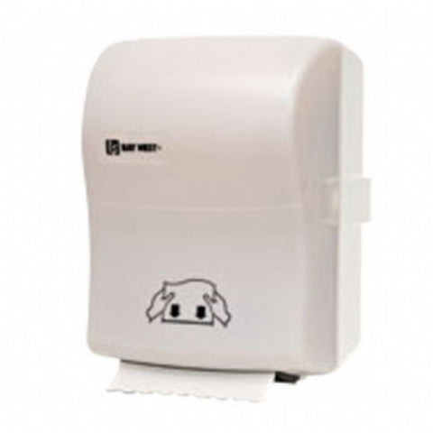 MECHANICAL HANDSFREE ROLL TOWEL DISPENSER-WHITE