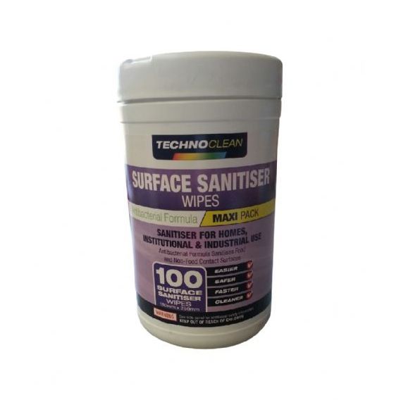TECHNO-CLEAN WIPES- SURFACE SANITISER WIPES 100'S